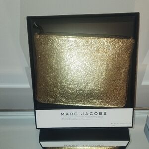 Marc Jacobs Shimmering Gold Leather Clutch